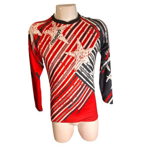 Men's Reusch Red Black White Patriot II Pro-Fit Long Sleeve Jersey M
